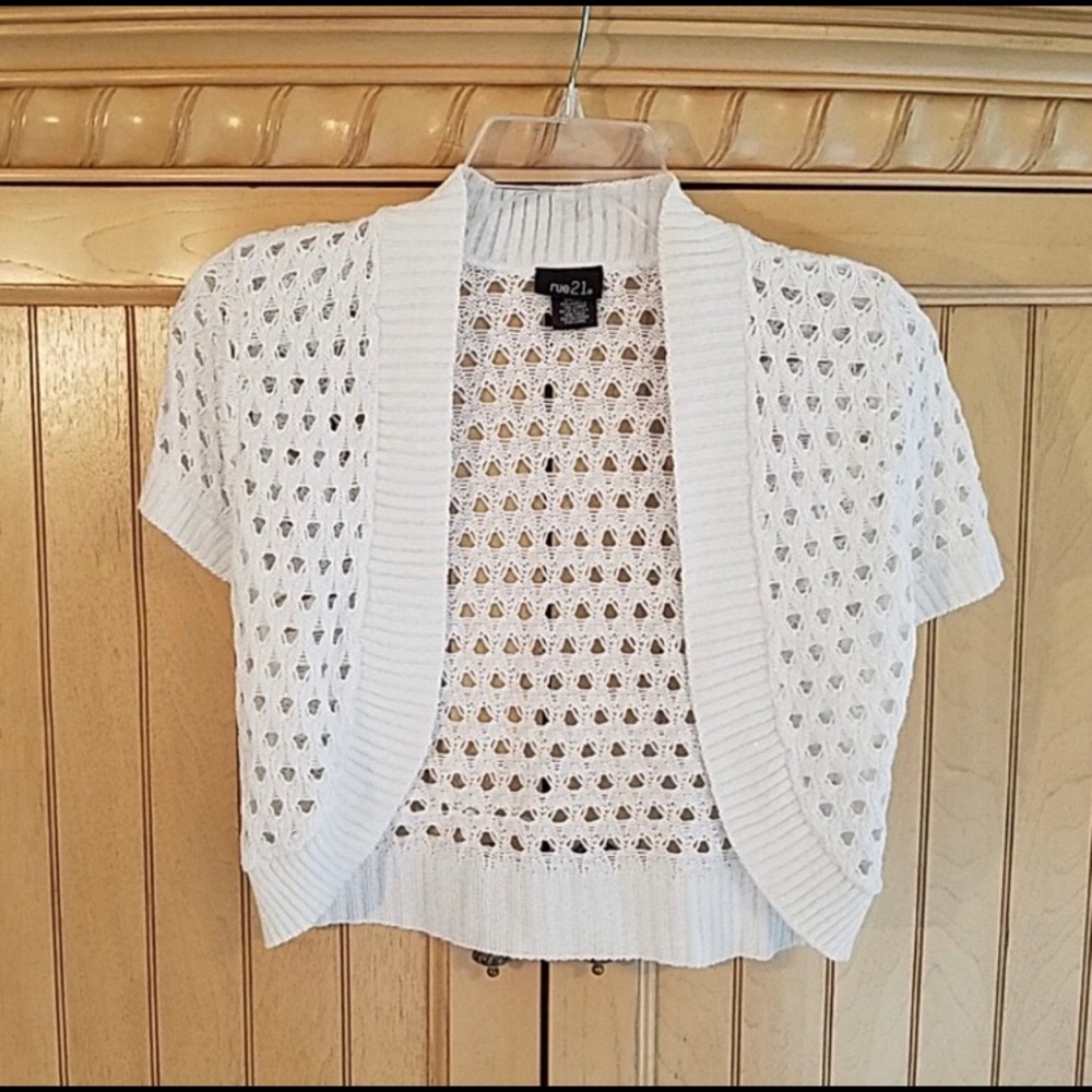 Rue21 Crocheted Shrug with a touch of glitter!